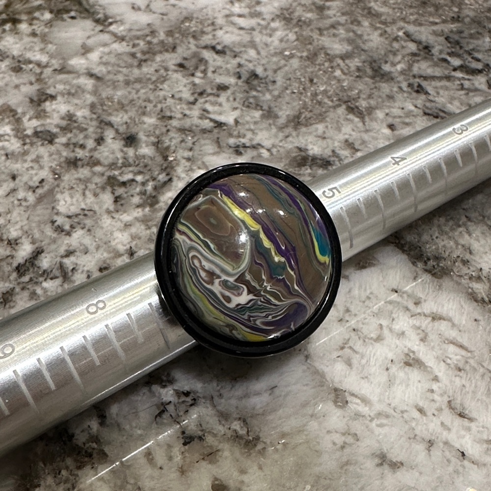 Multicolor Swirl Acrylic Ring